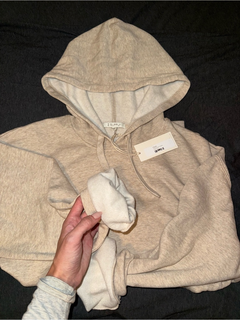 Cashmere hooded sweatshirt. Brand new with tags. $78 original price.